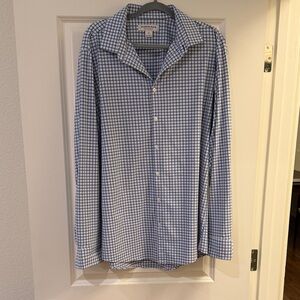 Mizzen+Main Men's Blue and White Plaid Shirt